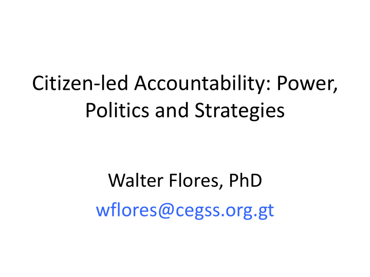 citizen led accountability power