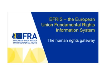 EFRIS  the European  Union Fundamental Rights  Information System  The human rights gateway
