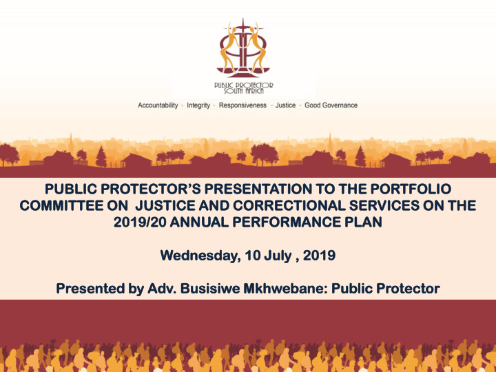 public protector s presentation to the portfolio committe