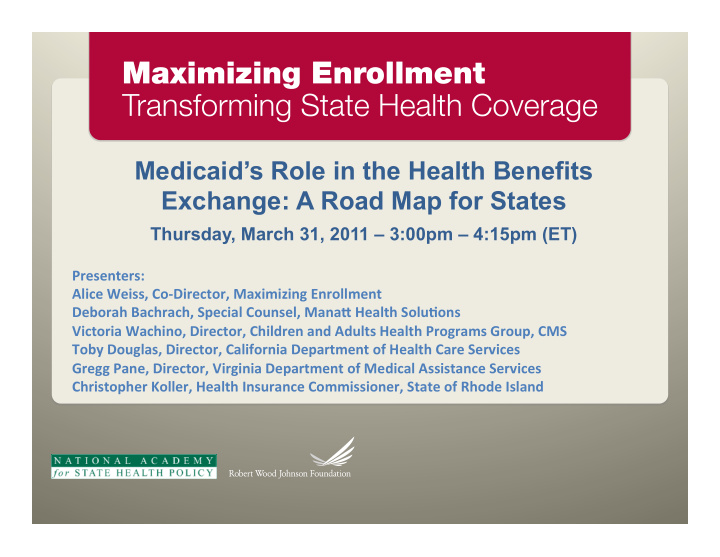 medicaid s role in the health benefits exchange a road