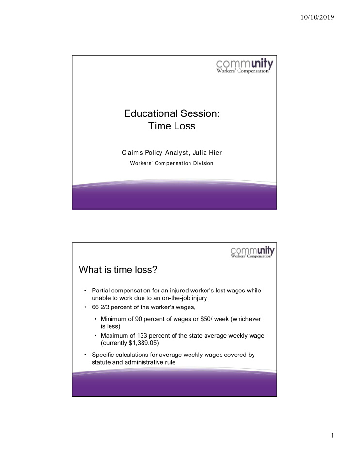educational session time loss