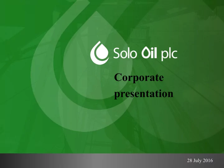 corporate presentation