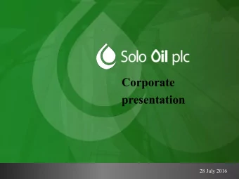 Corporate  presentation  28 July 2016  Disclaimer  This presentation may contain forward-looking