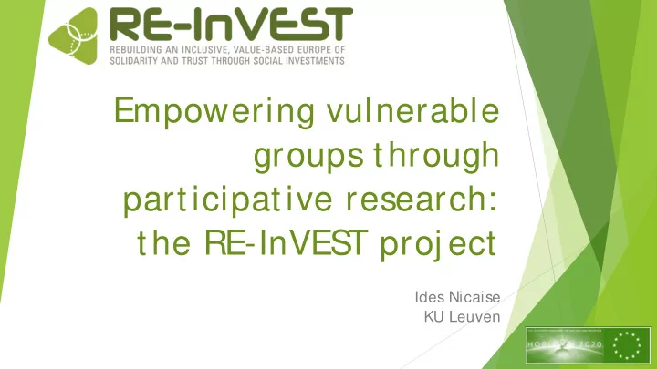 empowering vulnerable groups through participative