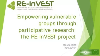 Empowering vulnerable  groups through  participative research:  the RE-InVES  T proj ect  Ides