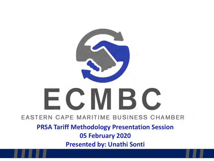 prsa tariff methodology presentation session 05 february