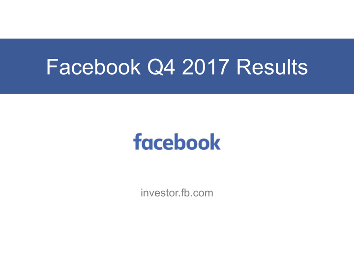 facebook q4 2017 results