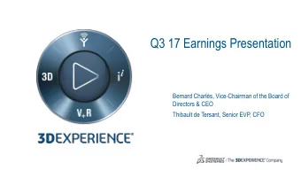 Q3 17 Earnings Presentation  Bernard Charls, Vice-Chairman of the Board of  Directors &amp; CEO