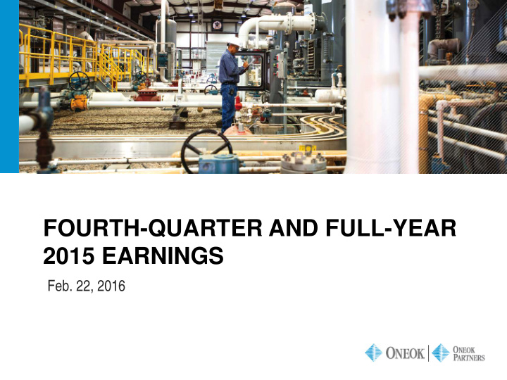 fourth quarter and full year 2015 earnings