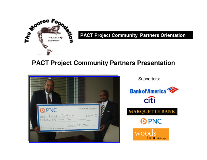 pact project community partners presentation