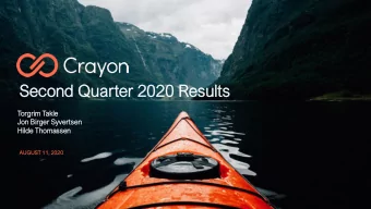 Second  cond Quar  uarter  er 20  2020  20 R  Results  sults  Torgrim  im Takle  le  Jon  on Birge