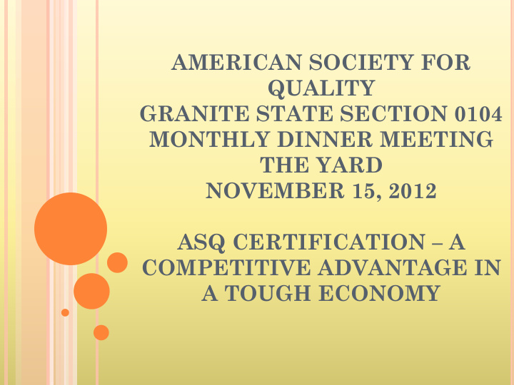 american society for quality granite state section 0104