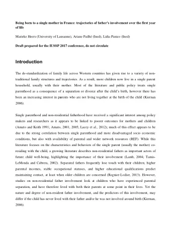 Introduction  The de-standardization of family life across Western countries has given rise to a