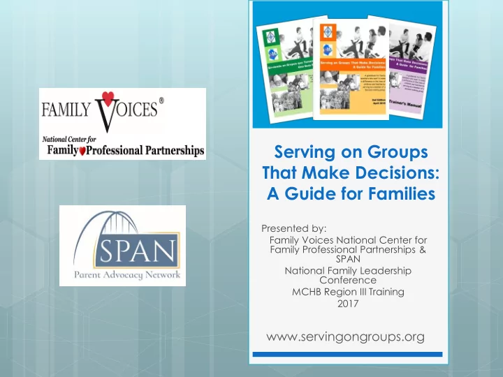 serving on groups that make decisions a guide for families
