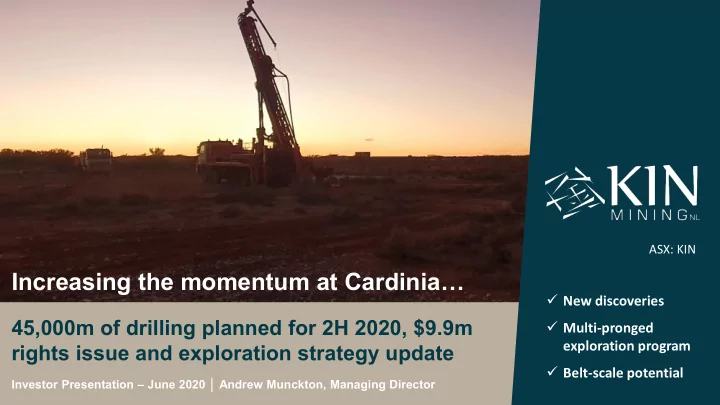 increasing the momentum at cardinia