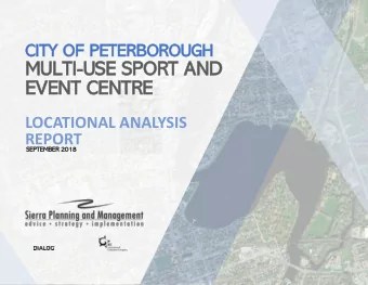 MULTI-USE SPORT AND  EVENT CENTRE  LOCATIONAL ANALYSIS  REPORT  SE  SEPTEMBER 2018 City of