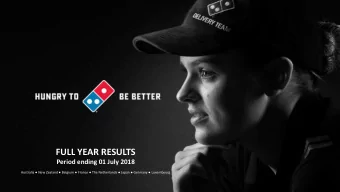 FULL YEAR RESULTS  Period ending 01 July 2018 Australia  New Zealand  Belgium  France