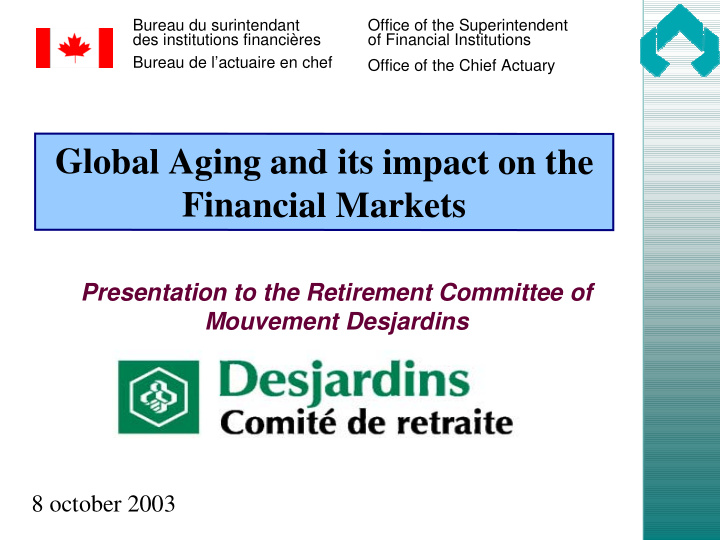 global aging and its impact on the financial markets