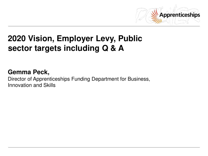 2020 vision employer levy public sector targets including