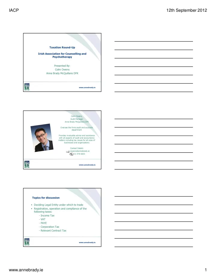 iacp 12th september 2012
