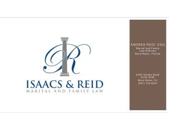 ANDREA REID, ESQ.  Marital and Family  Law Attorney  Boca Raton, Florida  2300 Glades Road  Suite