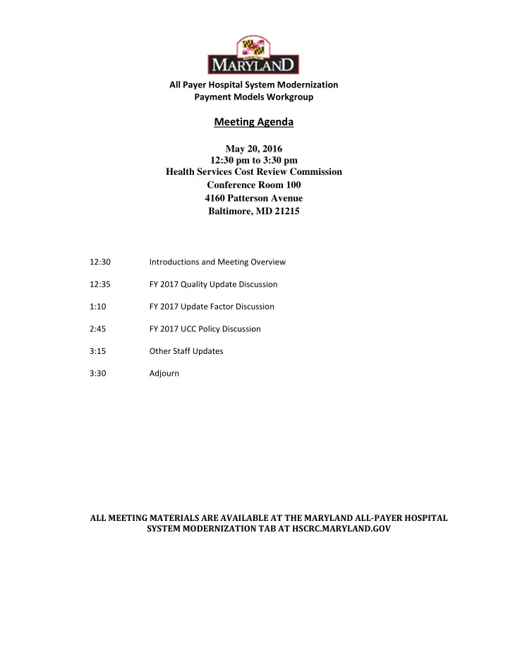 meeting agenda