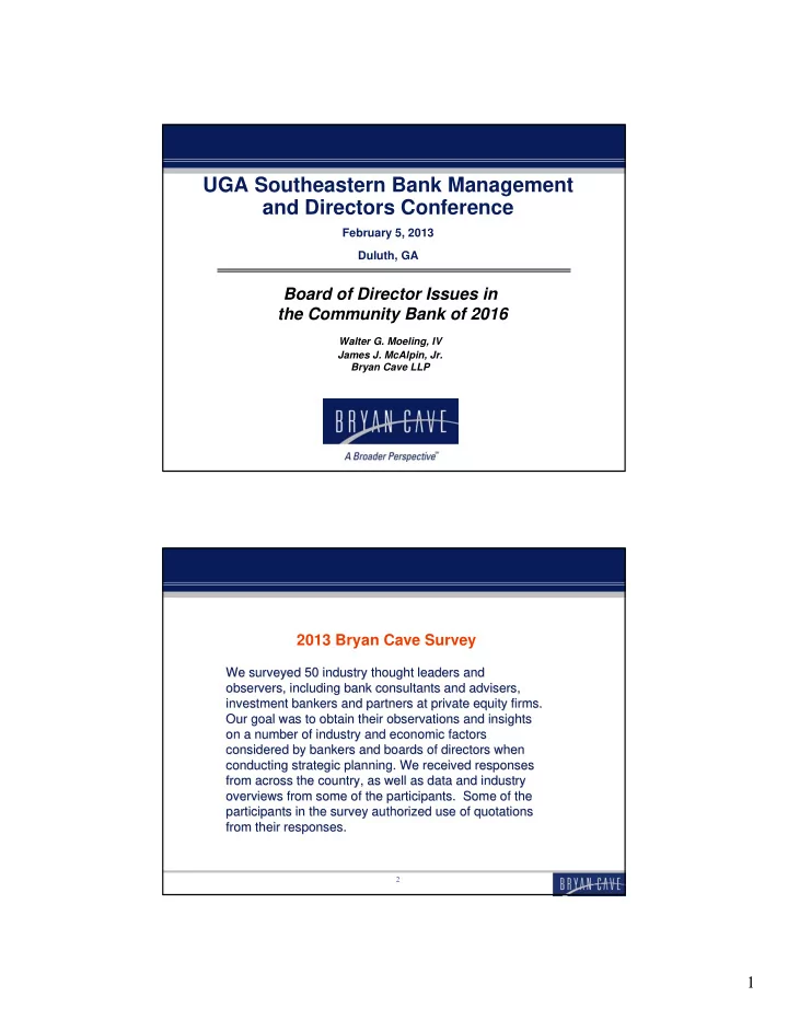 uga southeastern bank management and directors conference