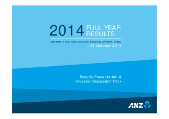 2014  FULL YEAR  RESULTS  AUSTRALIA AND NEW ZEALAND BANKING GROUP LIMITED  31 October 2014  Results