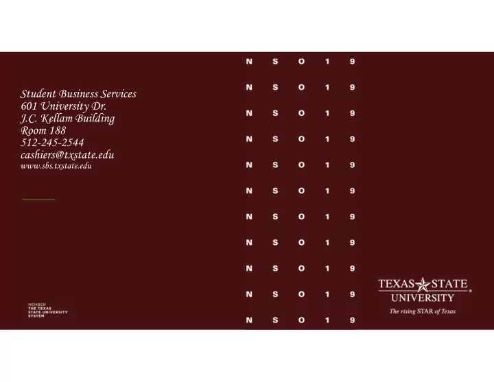 student business services 601 university dr j c kellam