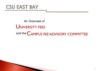 Fees  Definition and Authority  Executive Order 1102  Fee Categories  CFAC  Role