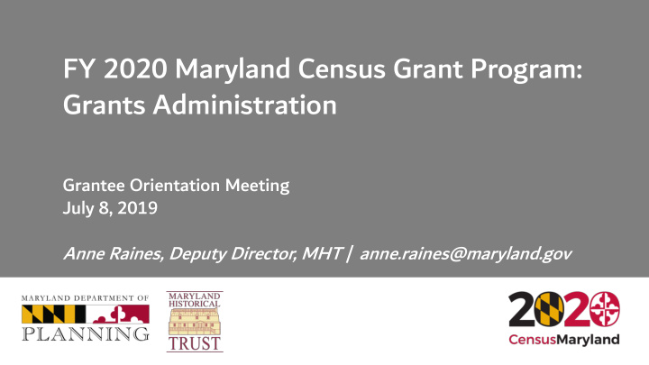 fy 2020 maryland census grant program grants