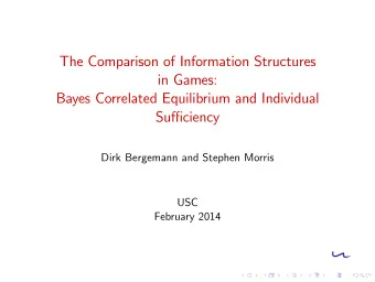 The Comparison of Information Structures  in Games:  Bayes Correlated Equilibrium and Individual