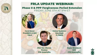 1  New Changes to PPP Loans:  What Restaurant &amp; Hotel Owners Need to Know