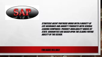 FOR AGENT USE ONLY  PLEASE BE ADVISED:  ALL SPECIFIC LEGAL AND TAX QUESTIONS SHOULD BE REFERRED  TO