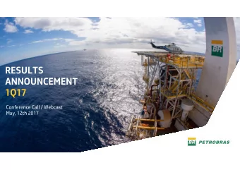 RESULTS  Clique para editar o texto  ANNOUNCEMENT  mestre  1Q17  Clique para editar o texto mestre