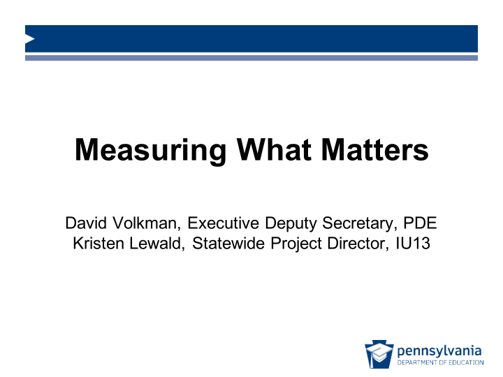 measuring what matters