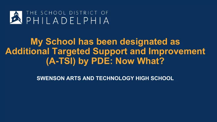 my school has been designated as additional targeted