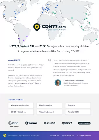 HTTP/2 , Instant SSL and TLS 1.3 are just a few reasons why Hubble  images are delivered around the