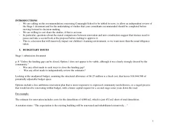 INTRODUCTIONS -  We are calling on the recommendation concerning Connaught School to be tabled for