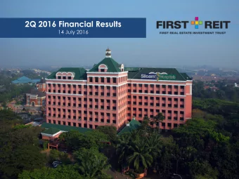 2Q 2016 Financial Results  14 July 2016  DISCLAIMER  This presentation has been prepared by