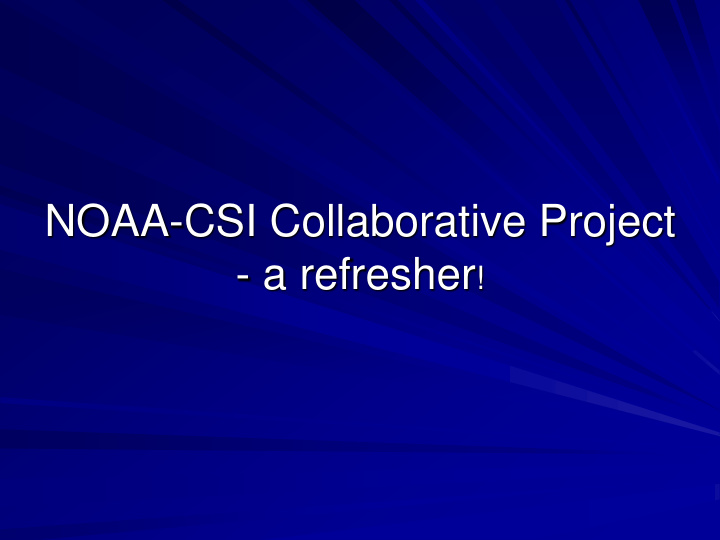 noaa csi collaborative project