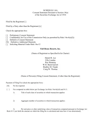 SCHEDULE 14A  Consent Statement Pursuant to Section 14(a)  of the Securities Exchange Act of 1934