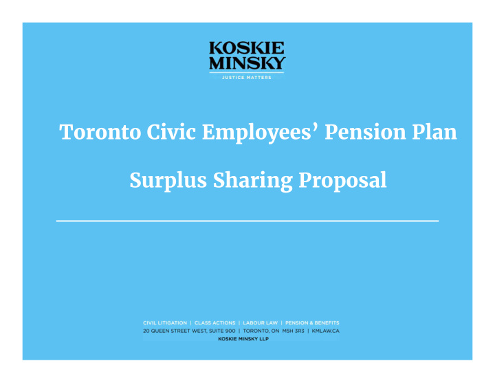 toronto civic employees pension plan surplus sharing