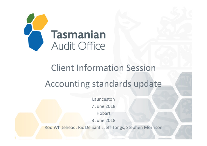 client information session accounting standards update