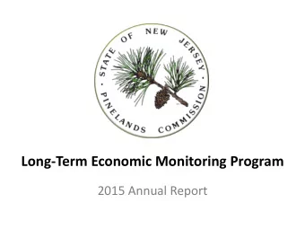 Long-Term Economic Monitoring Program  2015 Annual Report  Long-Term Economic Monitoring Report
