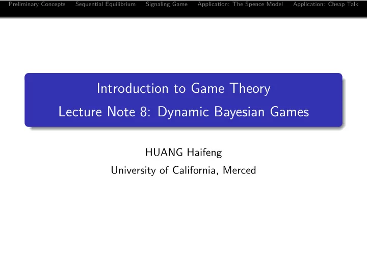 introduction to game theory lecture note 8 dynamic