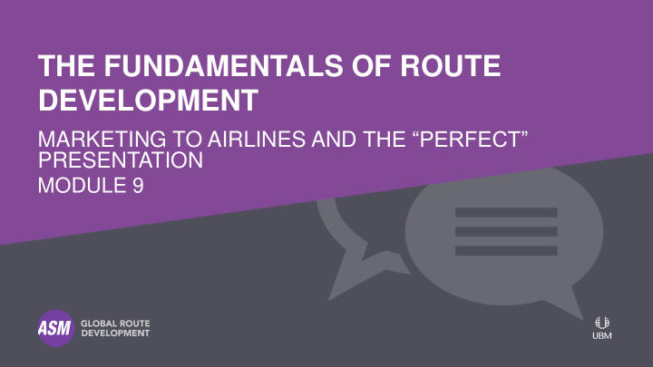 the fundamentals of route