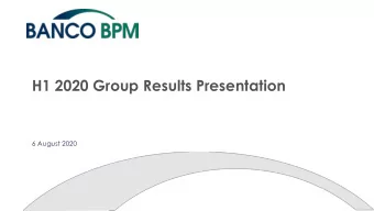 H1 2020 Group Results Presentation  6 August 2020  DISCLAIMER  This presentation has been prepared
