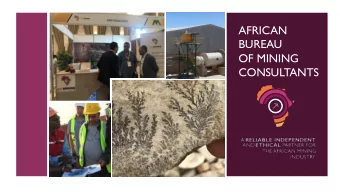 AFRICAN  BUREAU  OF MINING  CONSULTANTS  INTRODUCTION &amp;  Strategic  Strategic  T  echnical