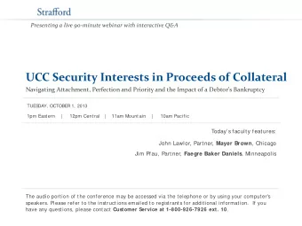 UCC Security Interests in Proceeds of Collateral  Navigating Attachment, Perfection and Priority
